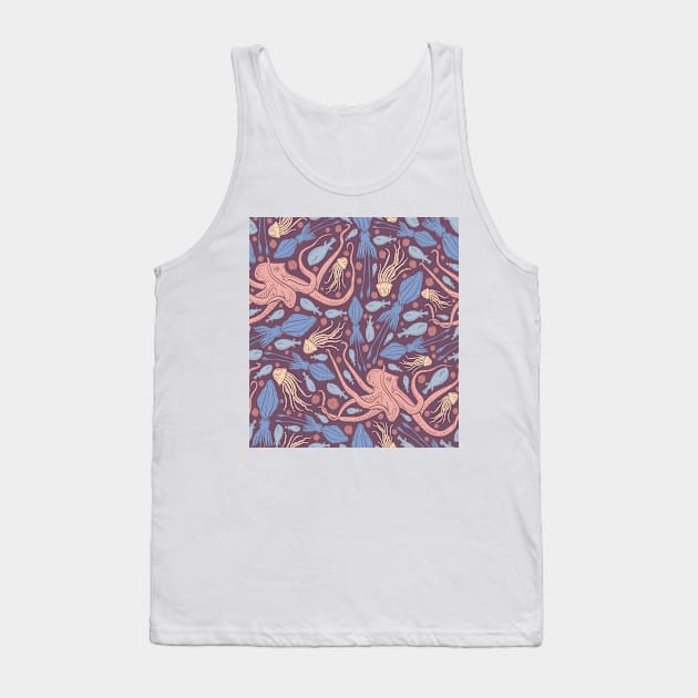 Octopus and Various Sea Life Design Tank Top by AnnelieseHar